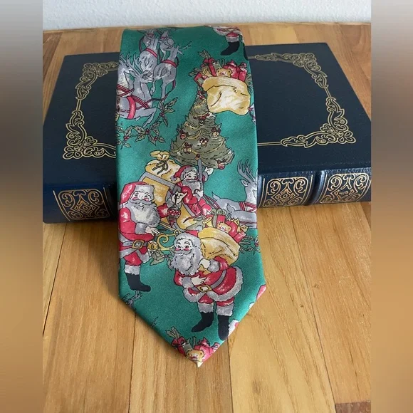 Vintage Italian Made Santa Tie - The Rack - Picture 1 of 5